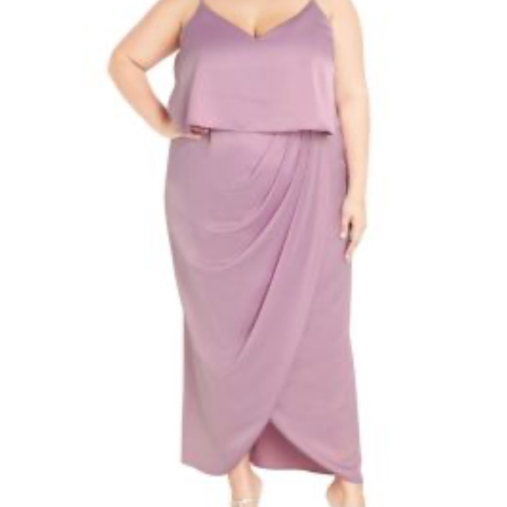 City Chic Lilac Satin Dress